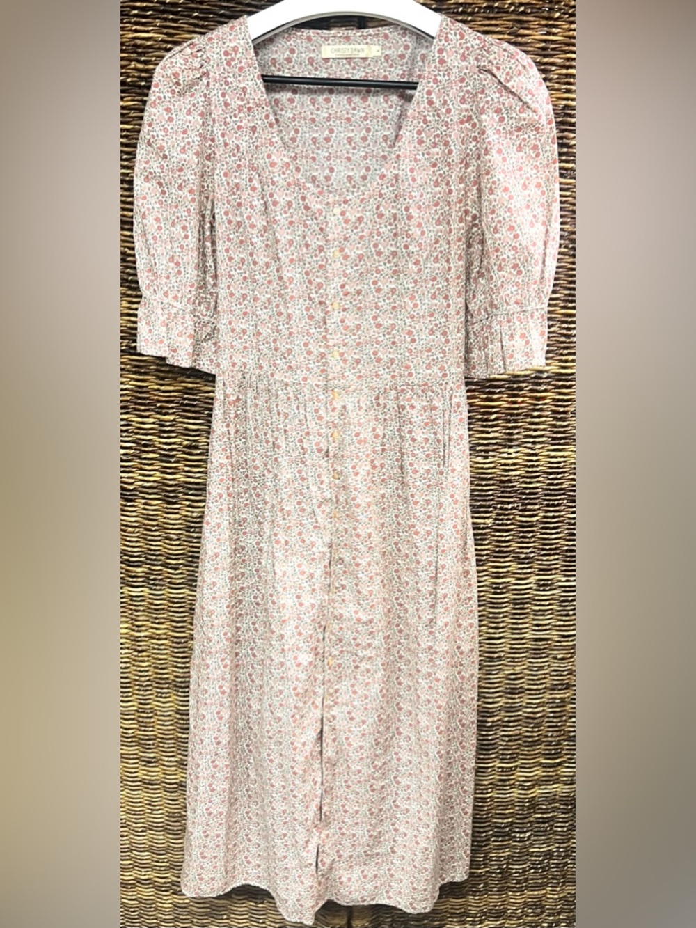 Christy Dawn Pink Floral Midi Dress